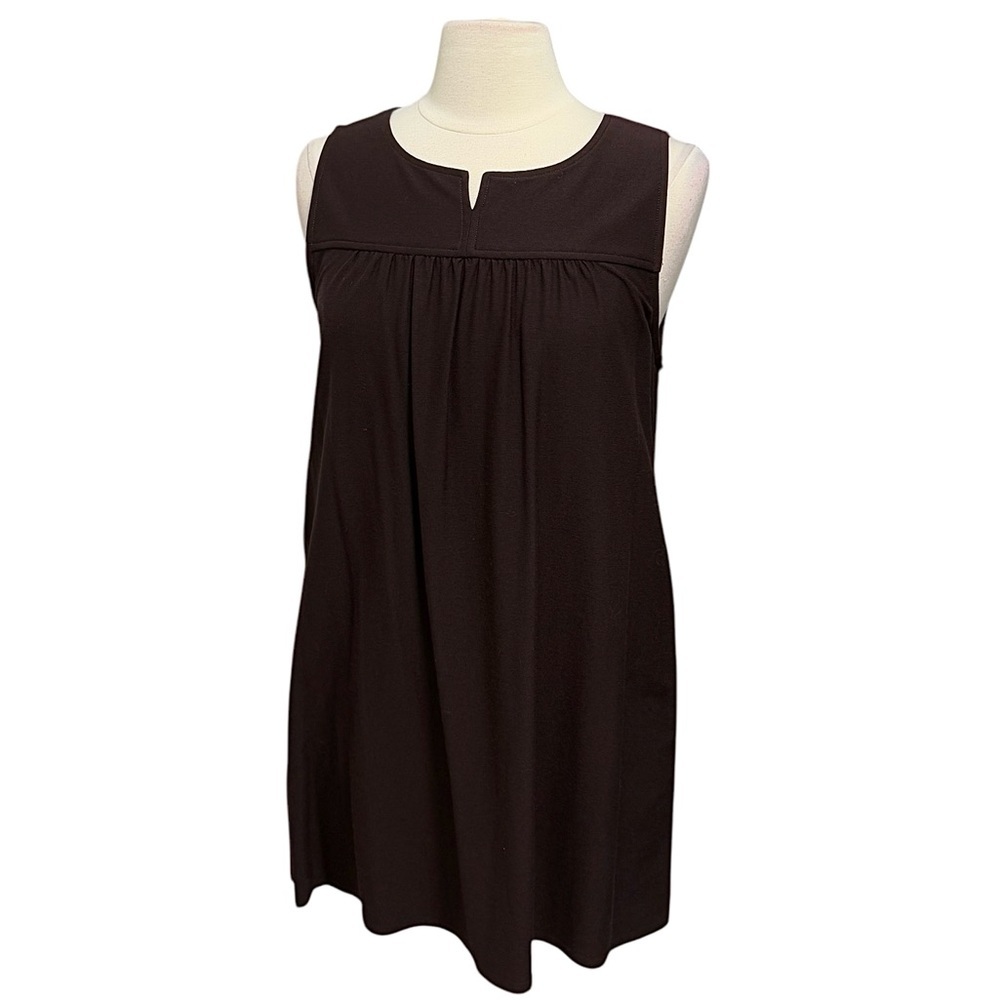 Eileen Fisher Lightweight Washable Stretch Crepe Clove Tunic Top Size Medium NWT